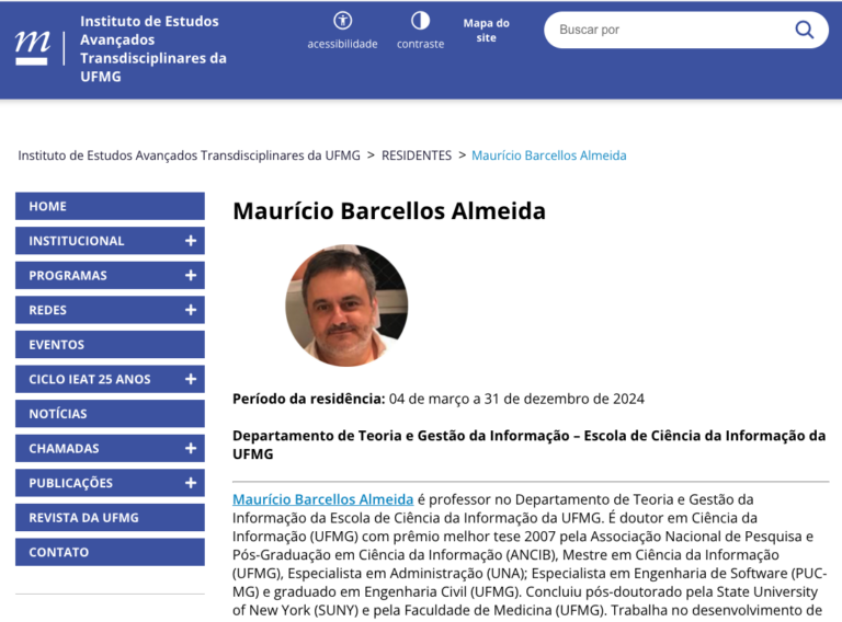 Foto do Professor Residente do Instituto de Estudos Avançados Interdisciplinares (IEAT) da UFMG